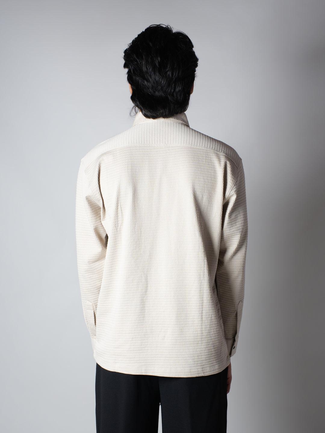 Beige Waffle Double Pocket Shirt