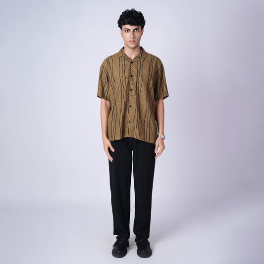 OLIVE MESH LINE SHIRT