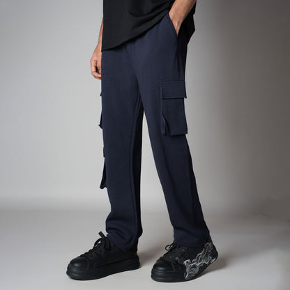 NAVY THREE POCKET SWEATPANTS