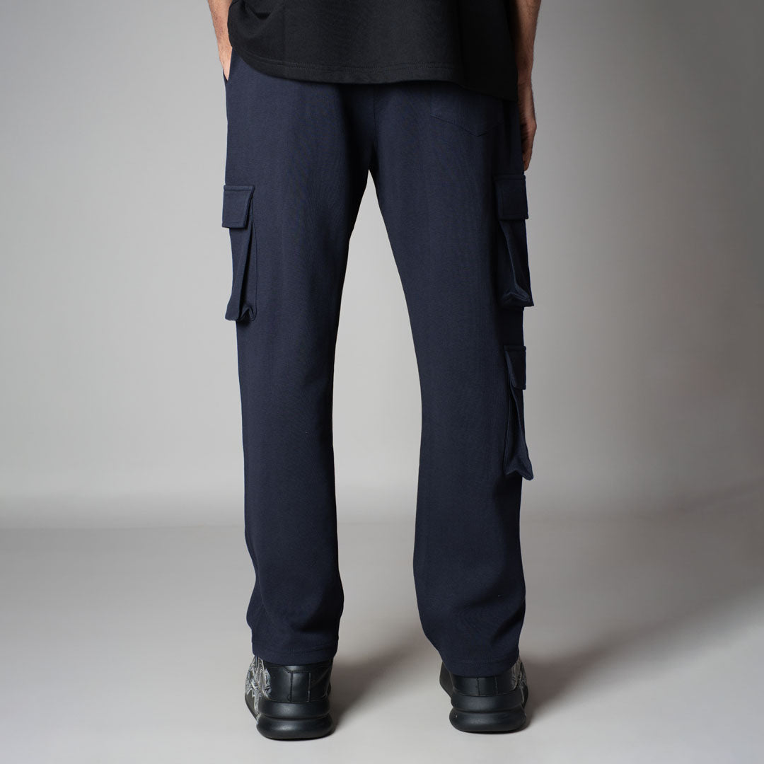 NAVY THREE POCKET SWEATPANTS
