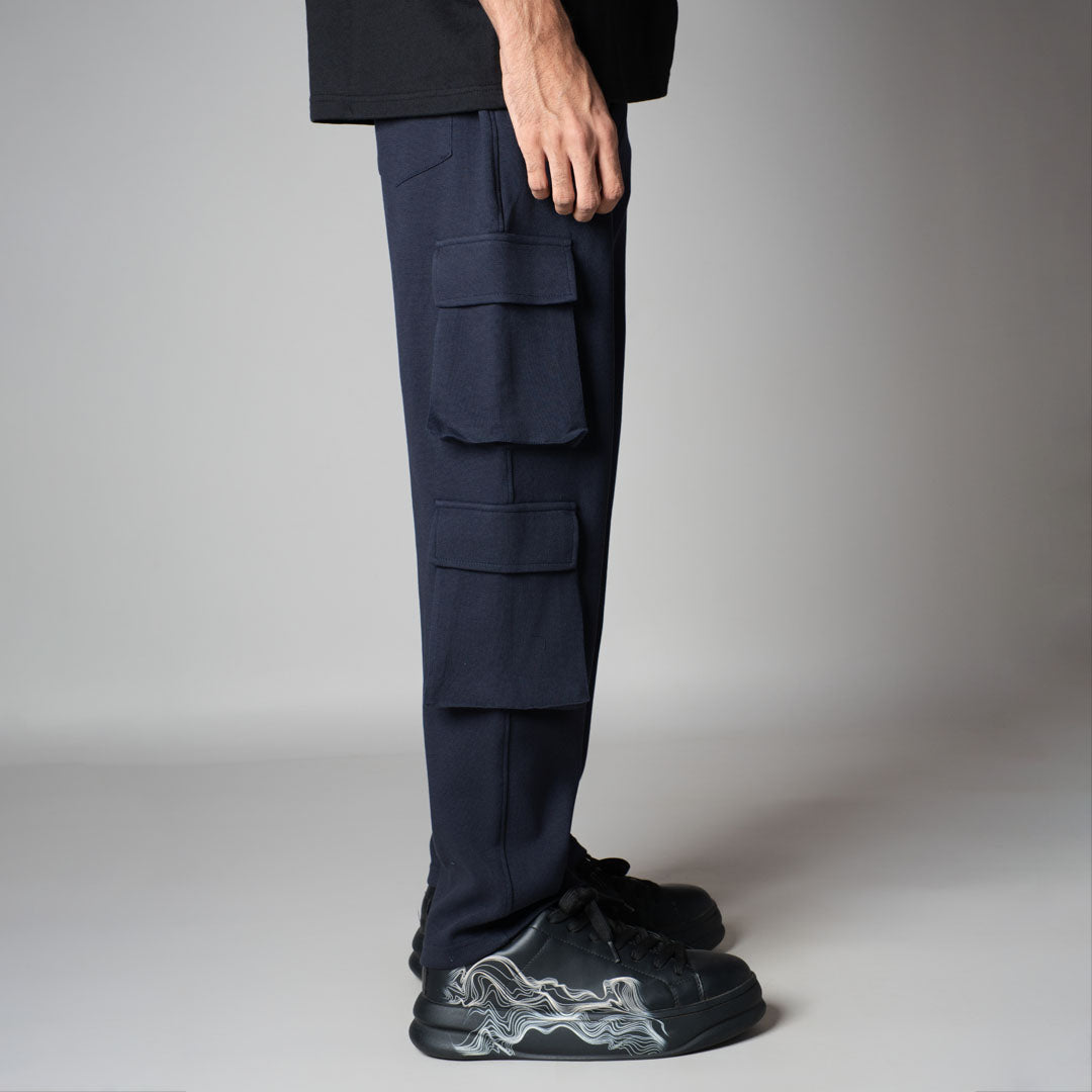 NAVY THREE POCKET SWEATPANTS