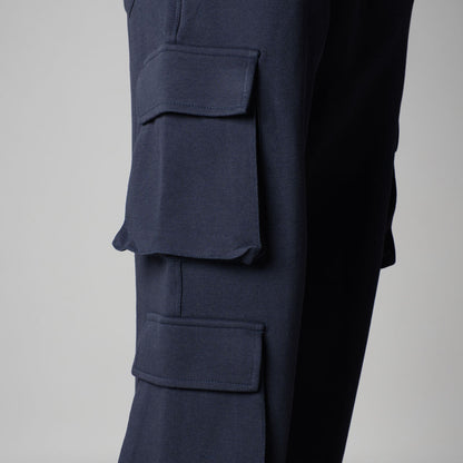 NAVY THREE POCKET SWEATPANTS