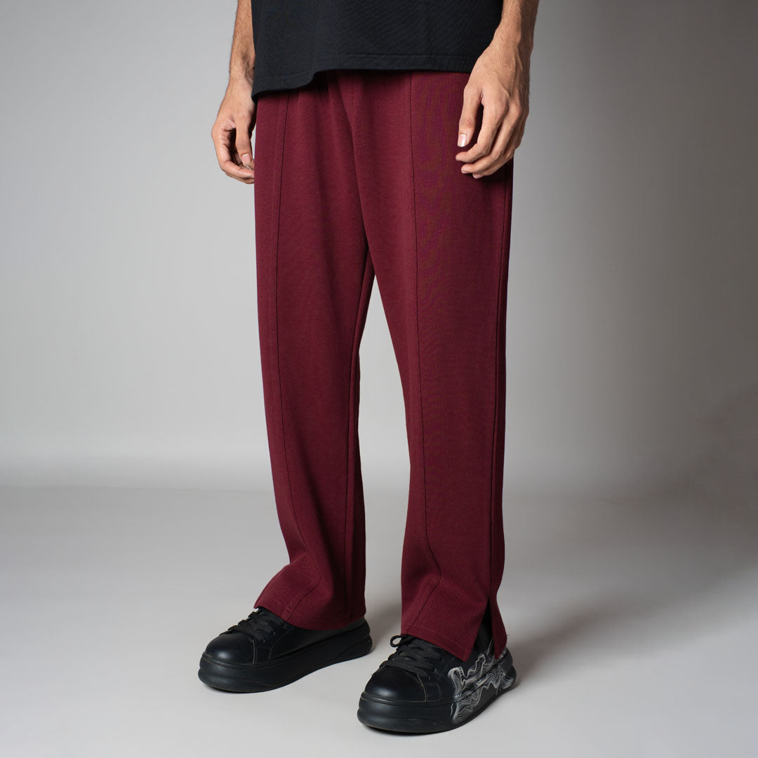 MAROON SLIT SWEATPANTS