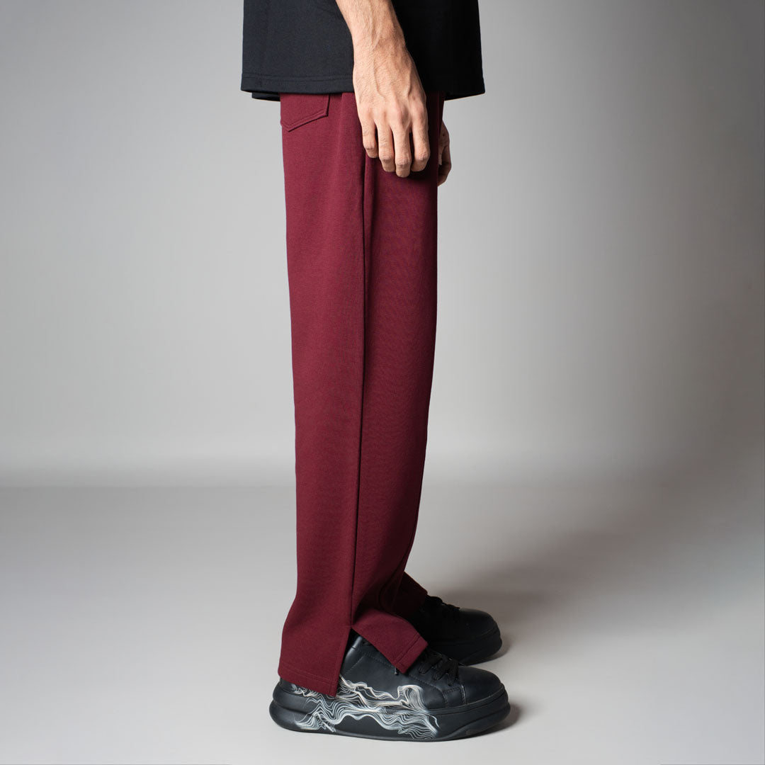 MAROON SLIT SWEATPANTS