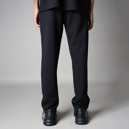 BLACK TEXTURED SWEATPANT