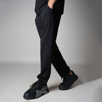 BLACK TEXTURED SWEATPANT