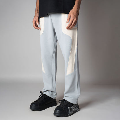 SKY BLUE FRONT PATCH SWEATPANTS