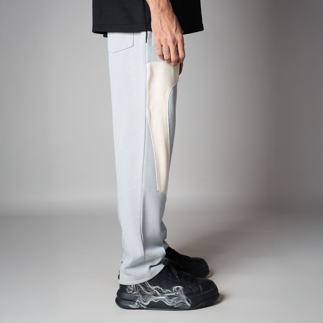 SKY BLUE FRONT PATCH SWEATPANTS