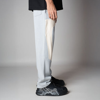 SKY BLUE FRONT PATCH SWEATPANTS