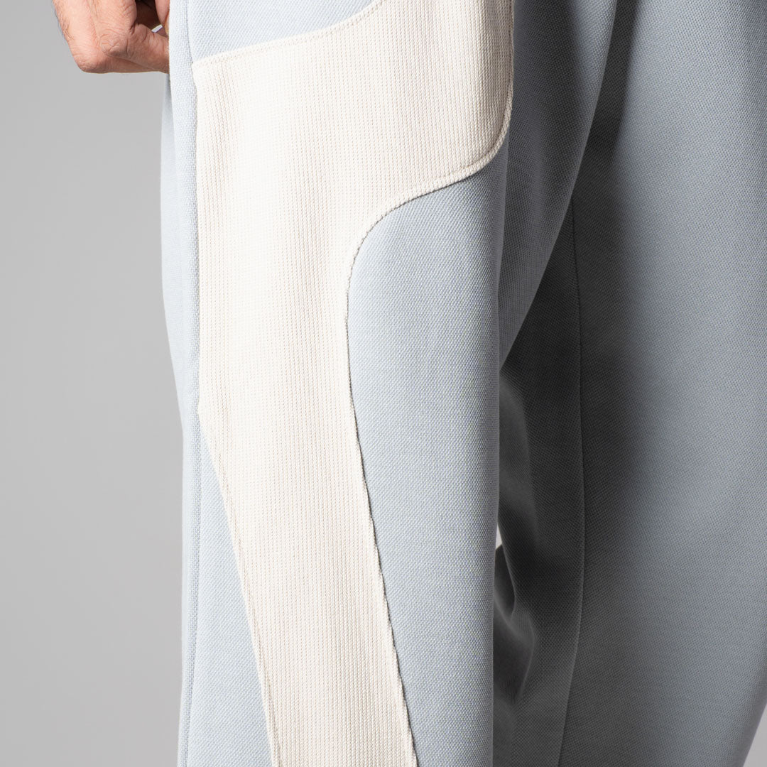 SKY BLUE FRONT PATCH SWEATPANTS