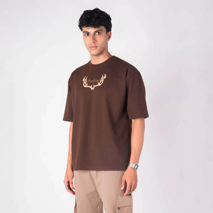 MAGESTIC DEER OVERSIZED GRAPHIC T-SHIRT