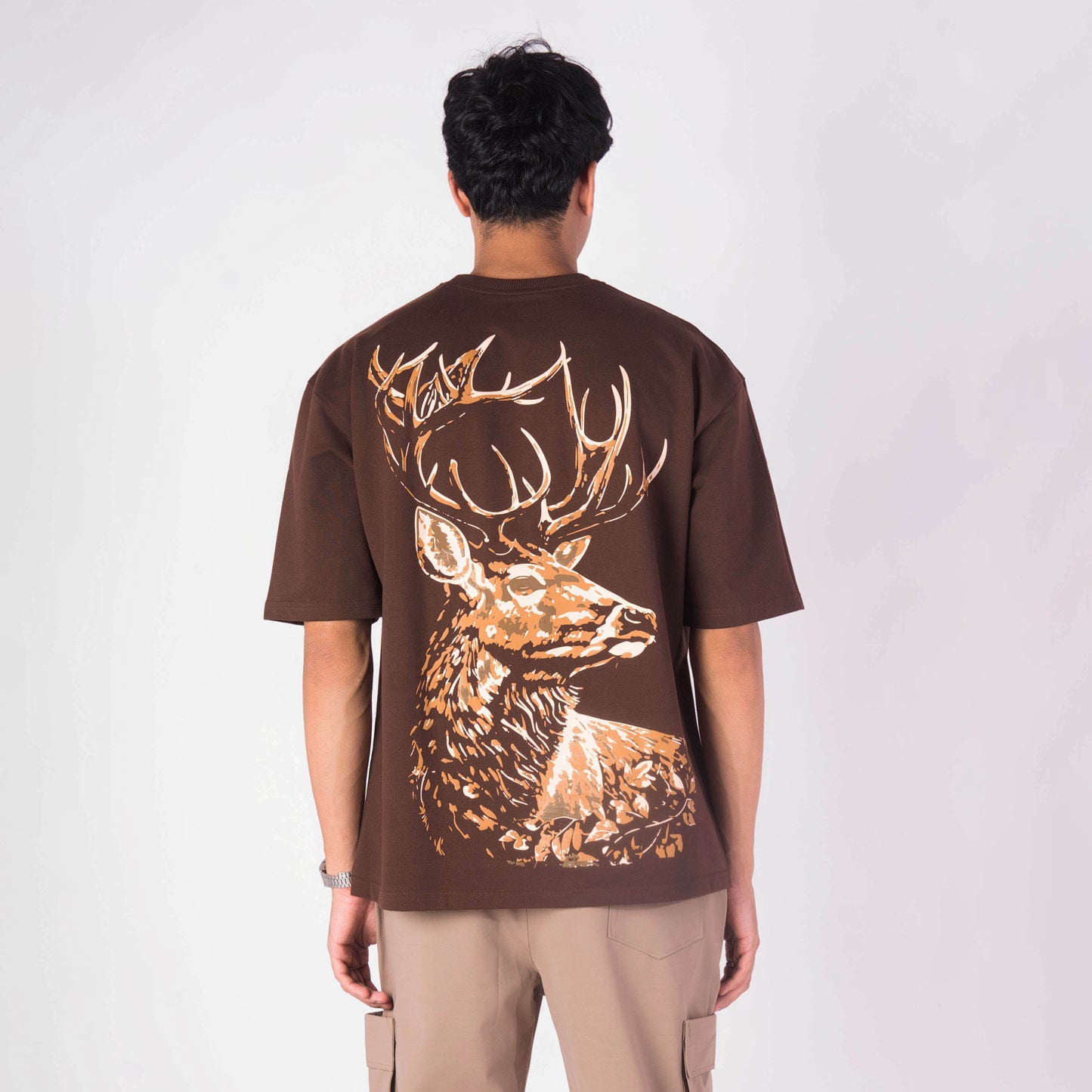 MAGESTIC DEER OVERSIZED GRAPHIC T-SHIRT