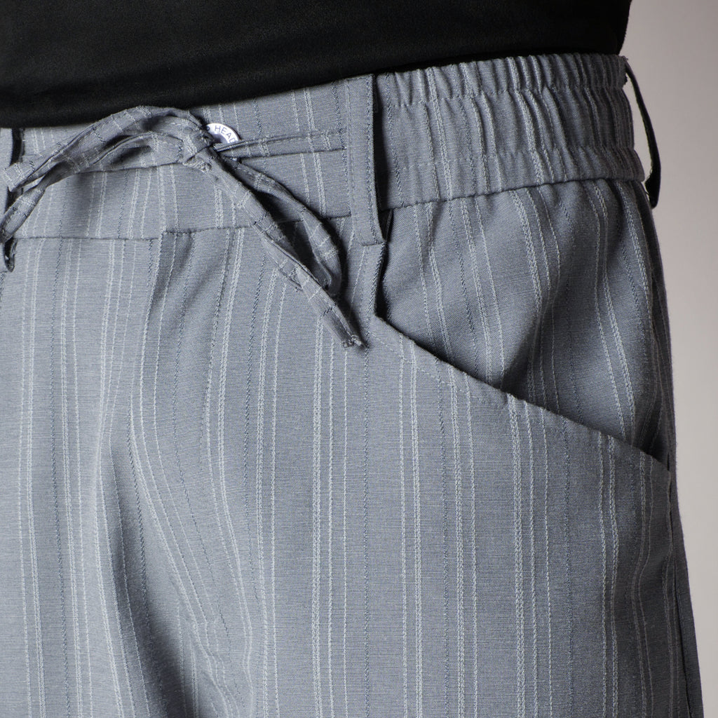 GREY PINSTRIPE WIDE PANTS