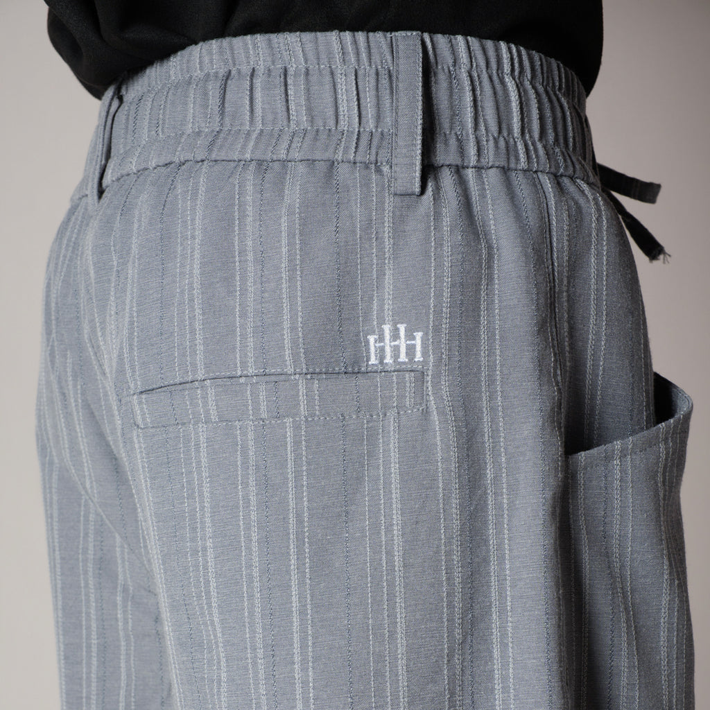 GREY PINSTRIPE WIDE PANTS