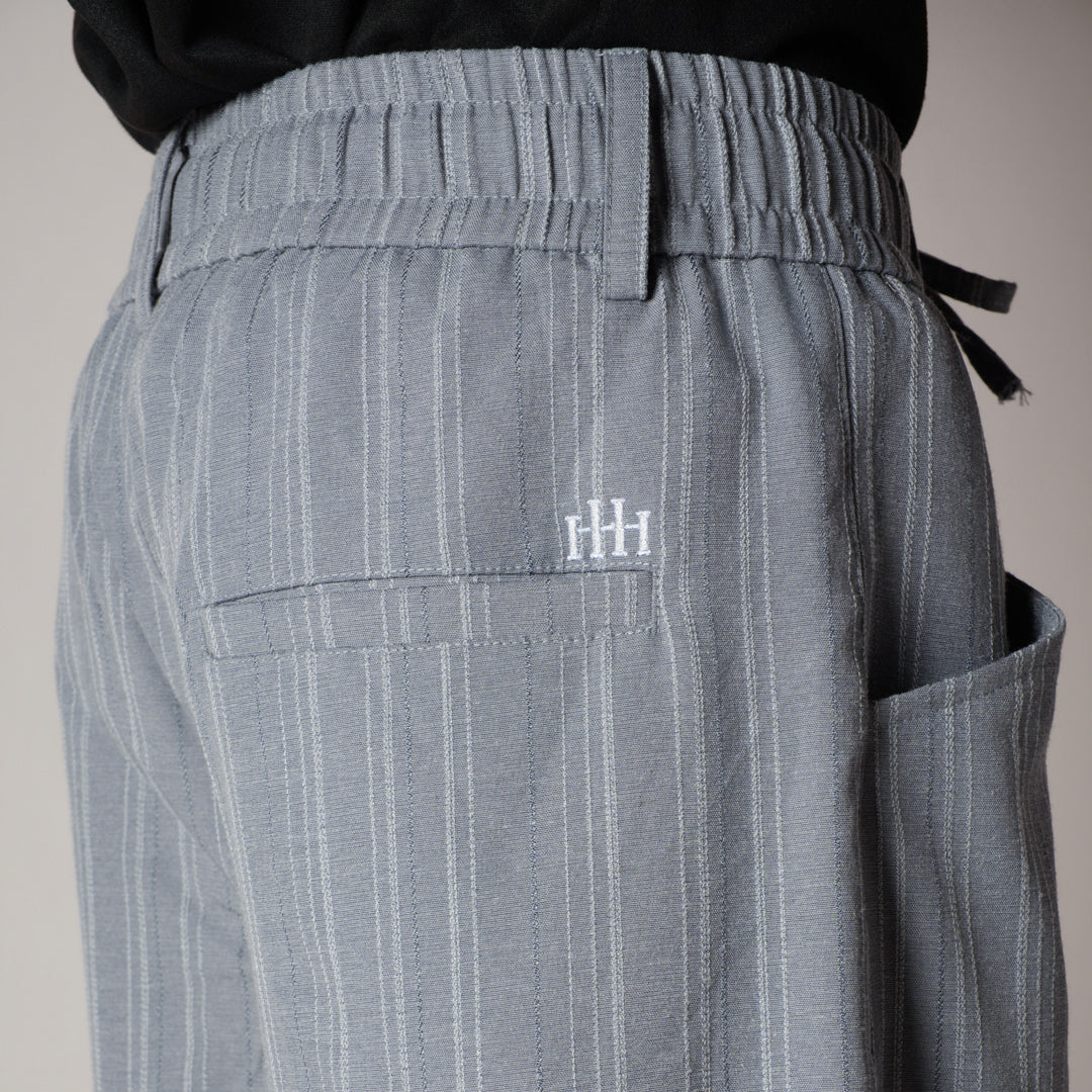 GREY PINSTRIPE WIDE PANTS