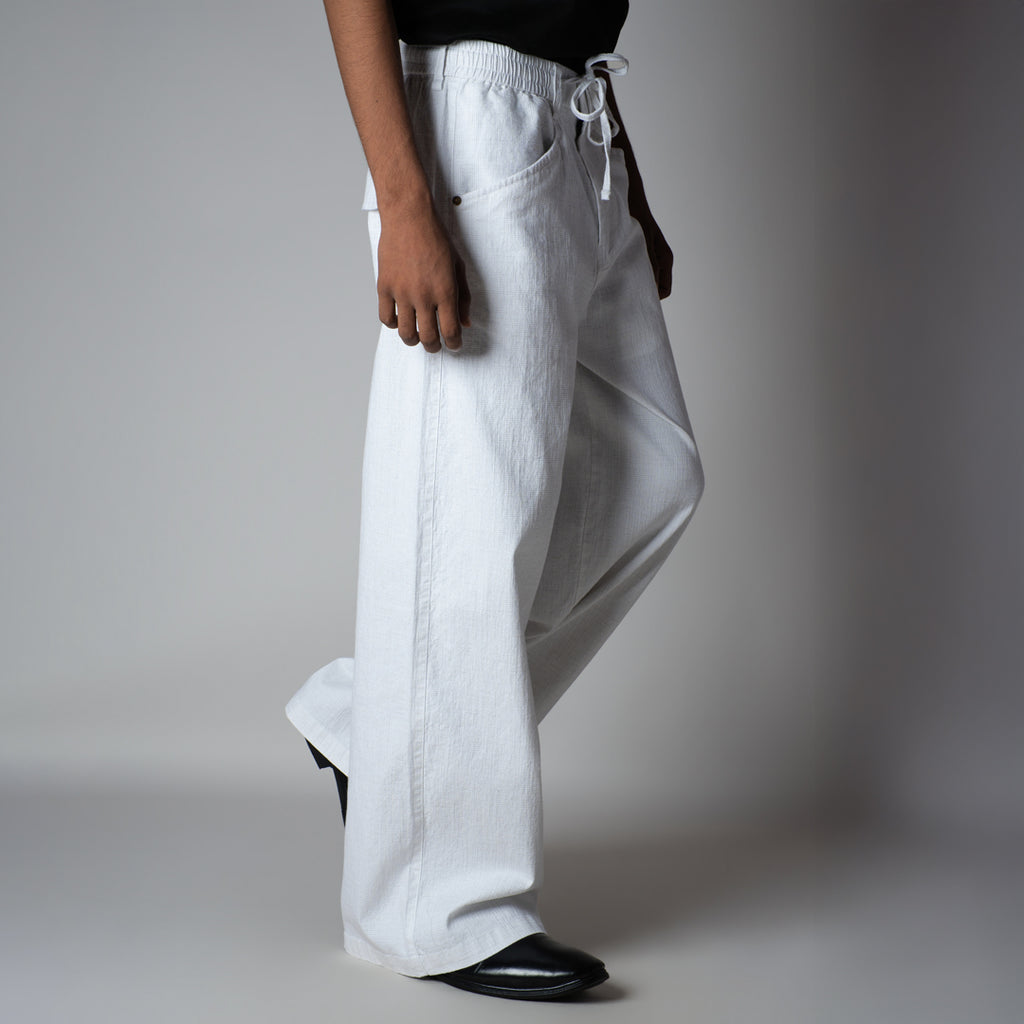 WHITE SOFTMOVE COTTON PANTS