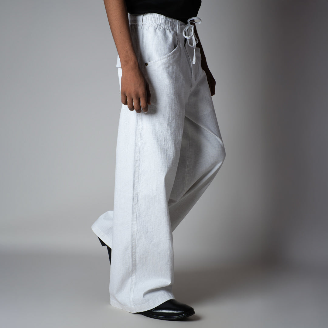 WHITE SOFTMOVE COTTON PANTS
