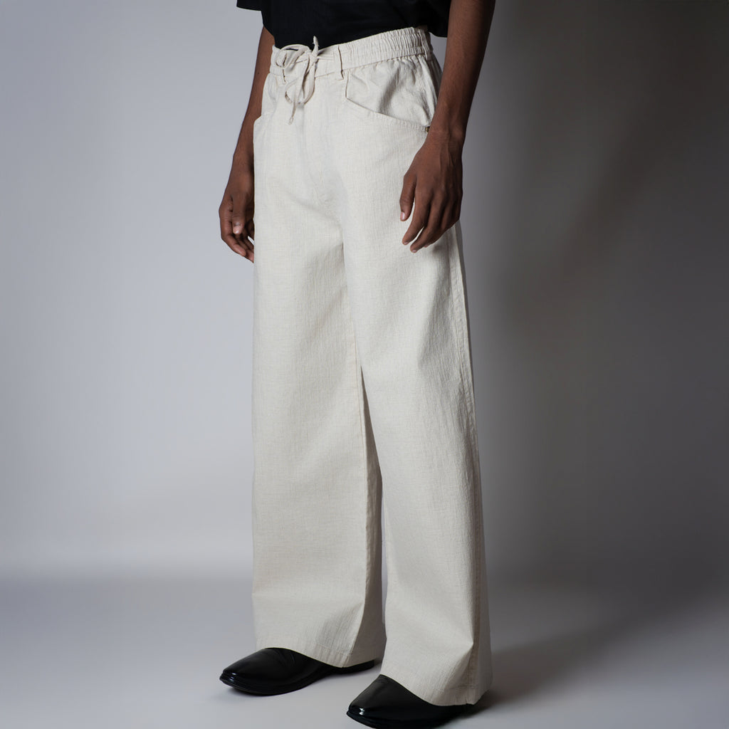 CREAM SOFTMOVE COTTON PANTS