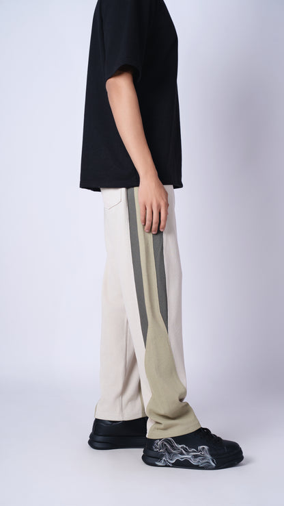 CREAM TRIO SWEATPANTS