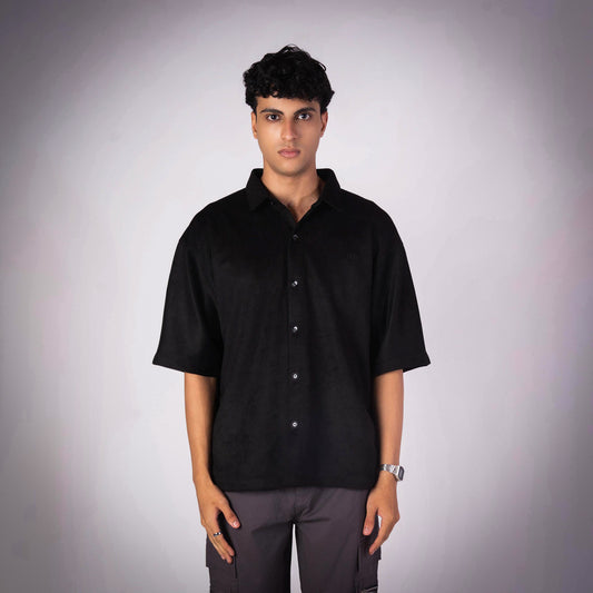 BLACK CLASSIC SUEDE SHIRT