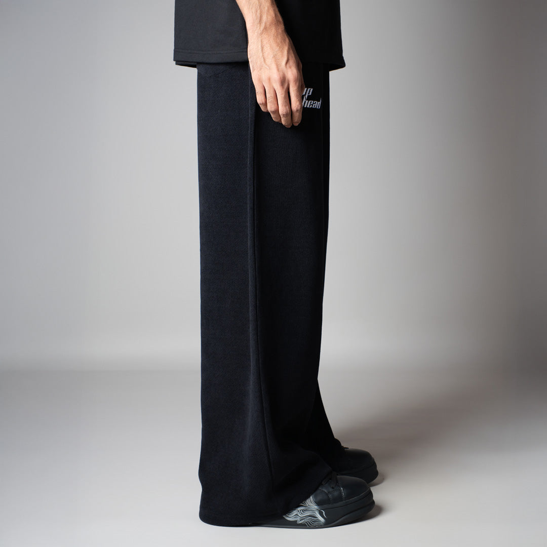 BLACK KNITDRIP SWEATPANTS