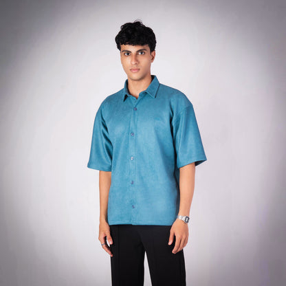 TURQUOISE CLASSIC SUEDE SHIRT