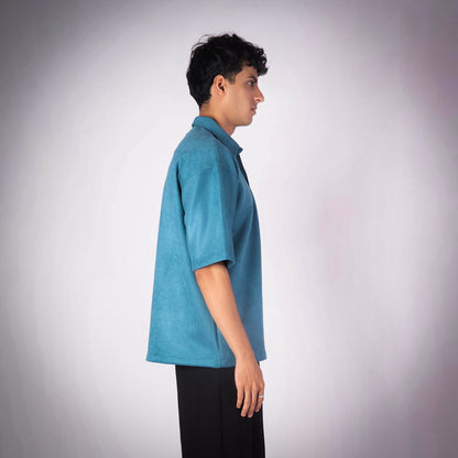 TURQUOISE CLASSIC SUEDE SHIRT