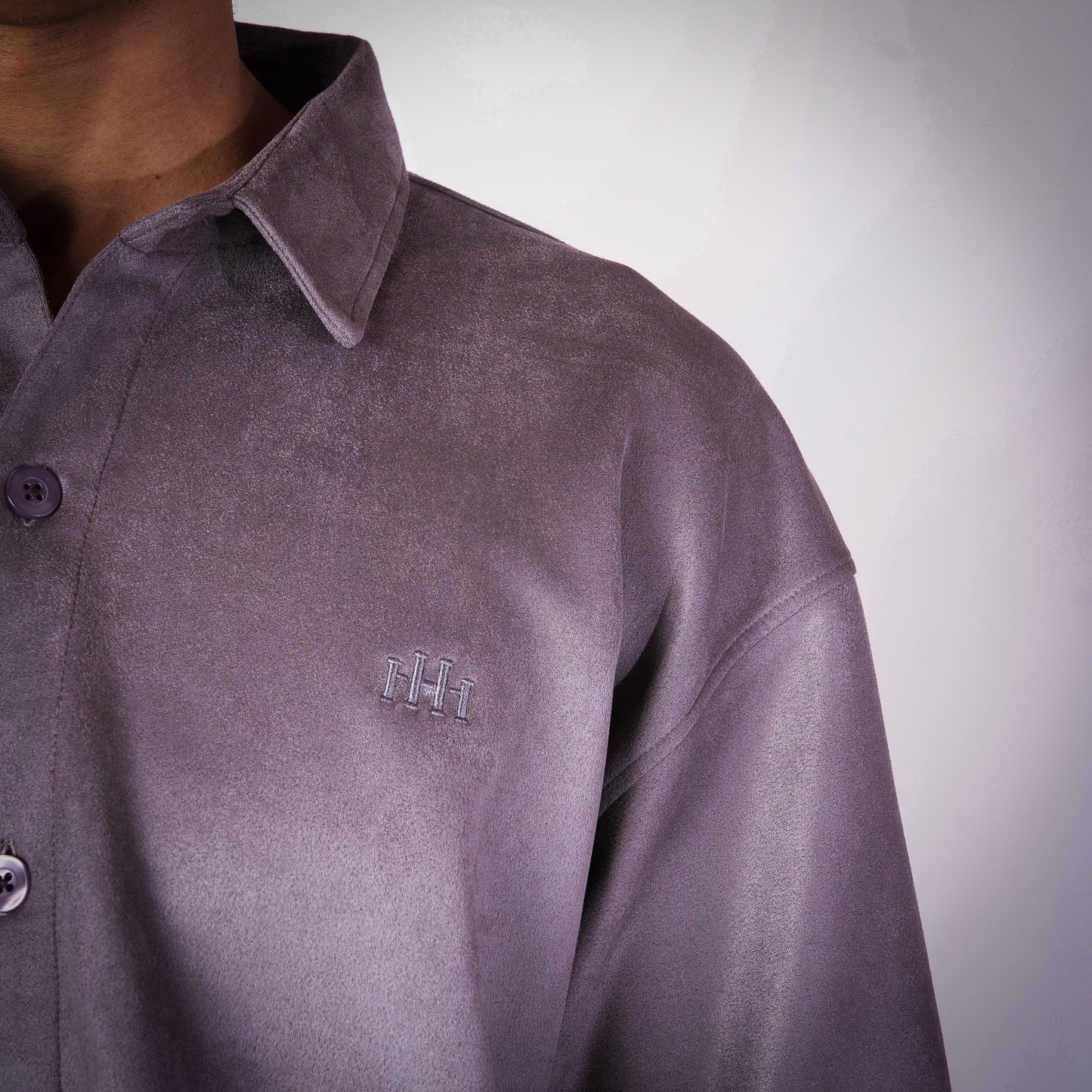 CHARCOAL CLASSIC SUEDE SHIRT