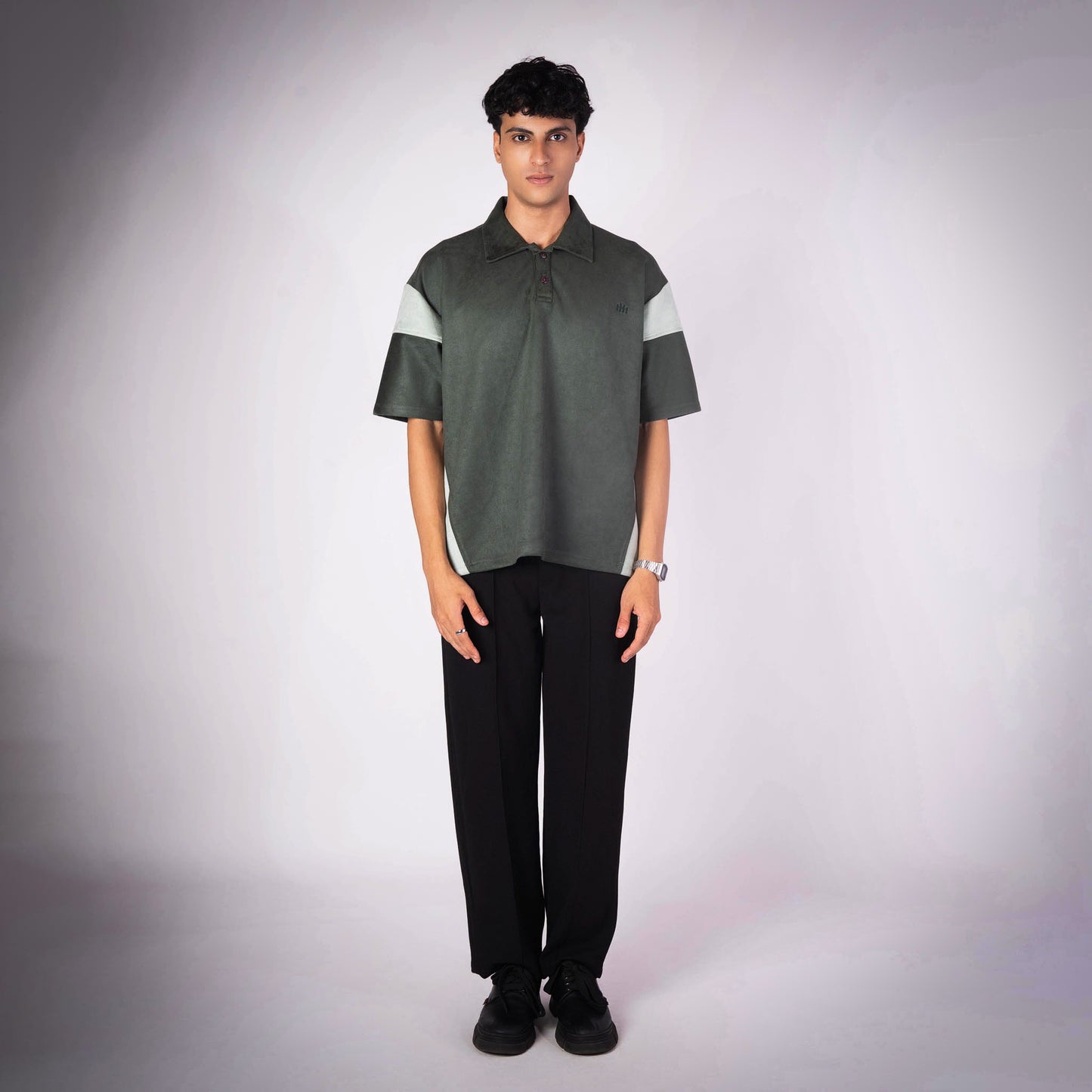 VINEYARD GREEN DUAL TONE SUEDE POLO