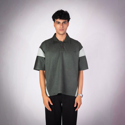 VINEYARD GREEN DUAL TONE SUEDE POLO