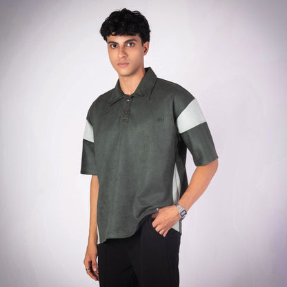 VINEYARD GREEN DUAL TONE SUEDE POLO