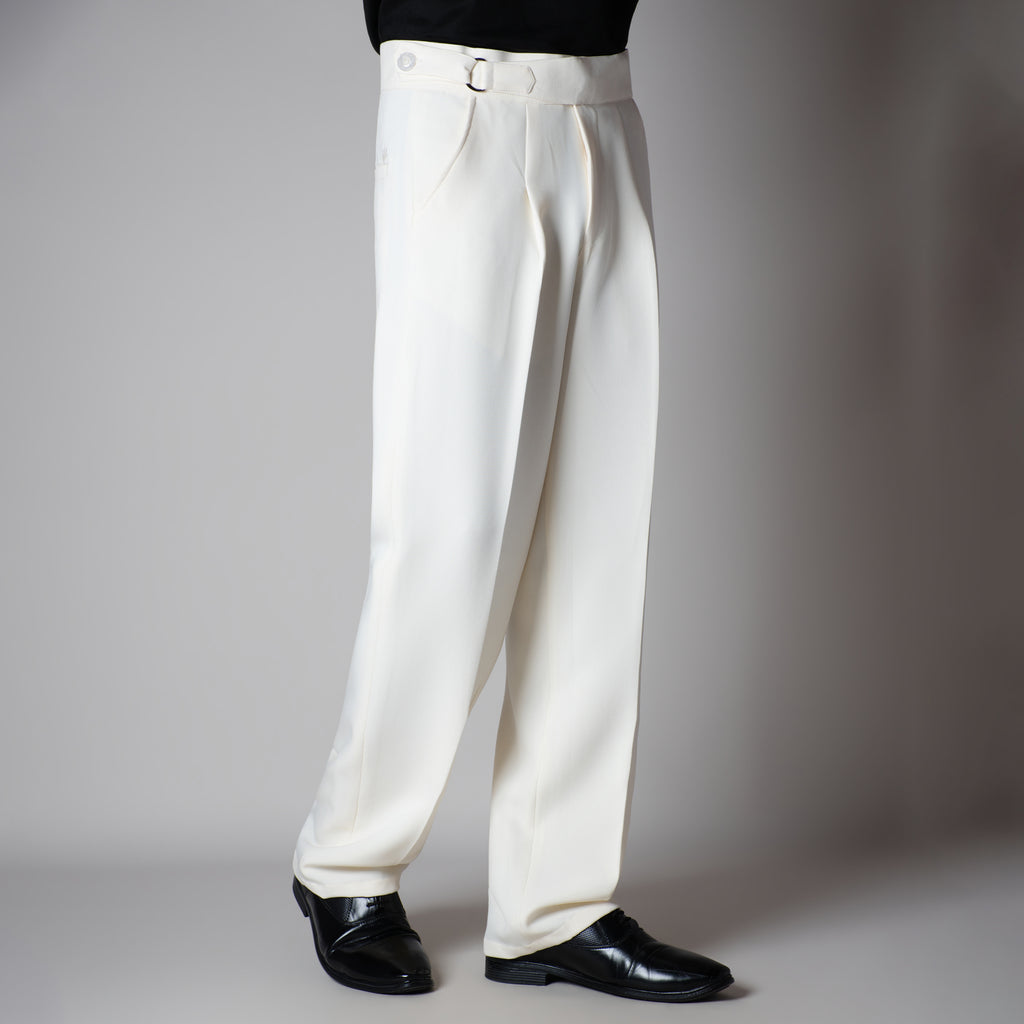 OFF- WHITE D-RING ITALIAN STYLE TROUSER