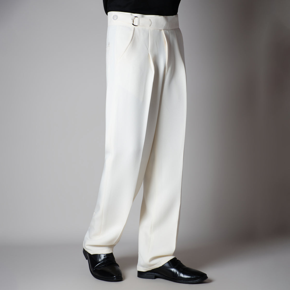 OFF- WHITE D-RING ITALIAN STYLE TROUSER