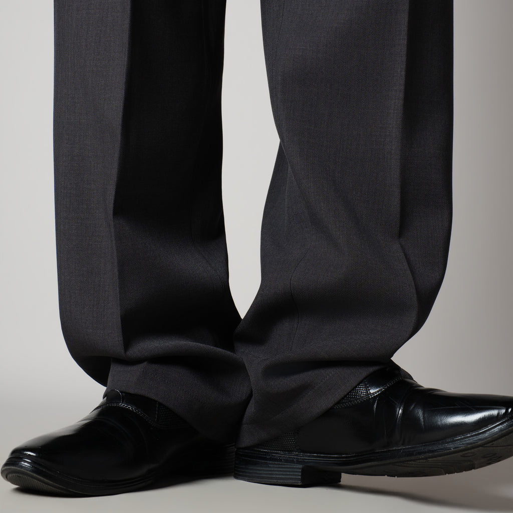 DARK GREY D-RING ITALIAN STYLE TROUSER