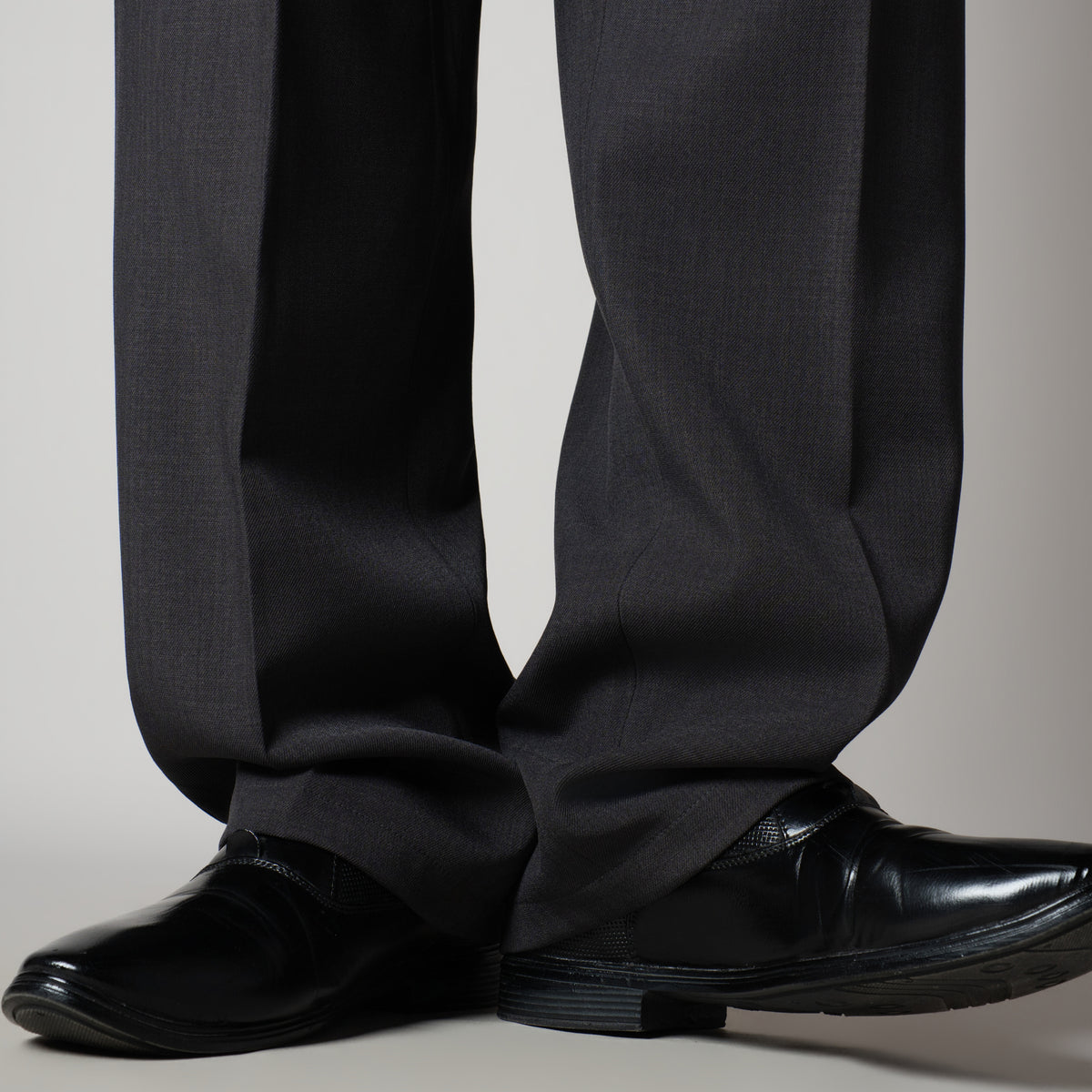 DARK GREY D-RING ITALIAN STYLE TROUSER