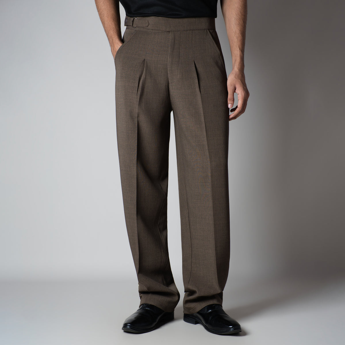 WALNUT D-RING ITALIAN STYLE TROUSER