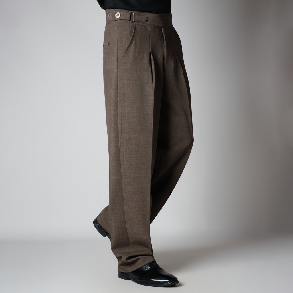 WALNUT D-RING ITALIAN STYLE TROUSER