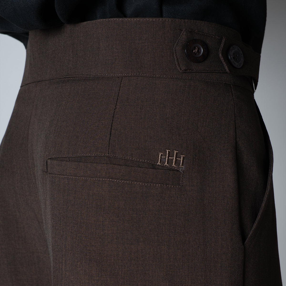 CHOCOLATE  D-RING ITALIAN STYLE TROUSER