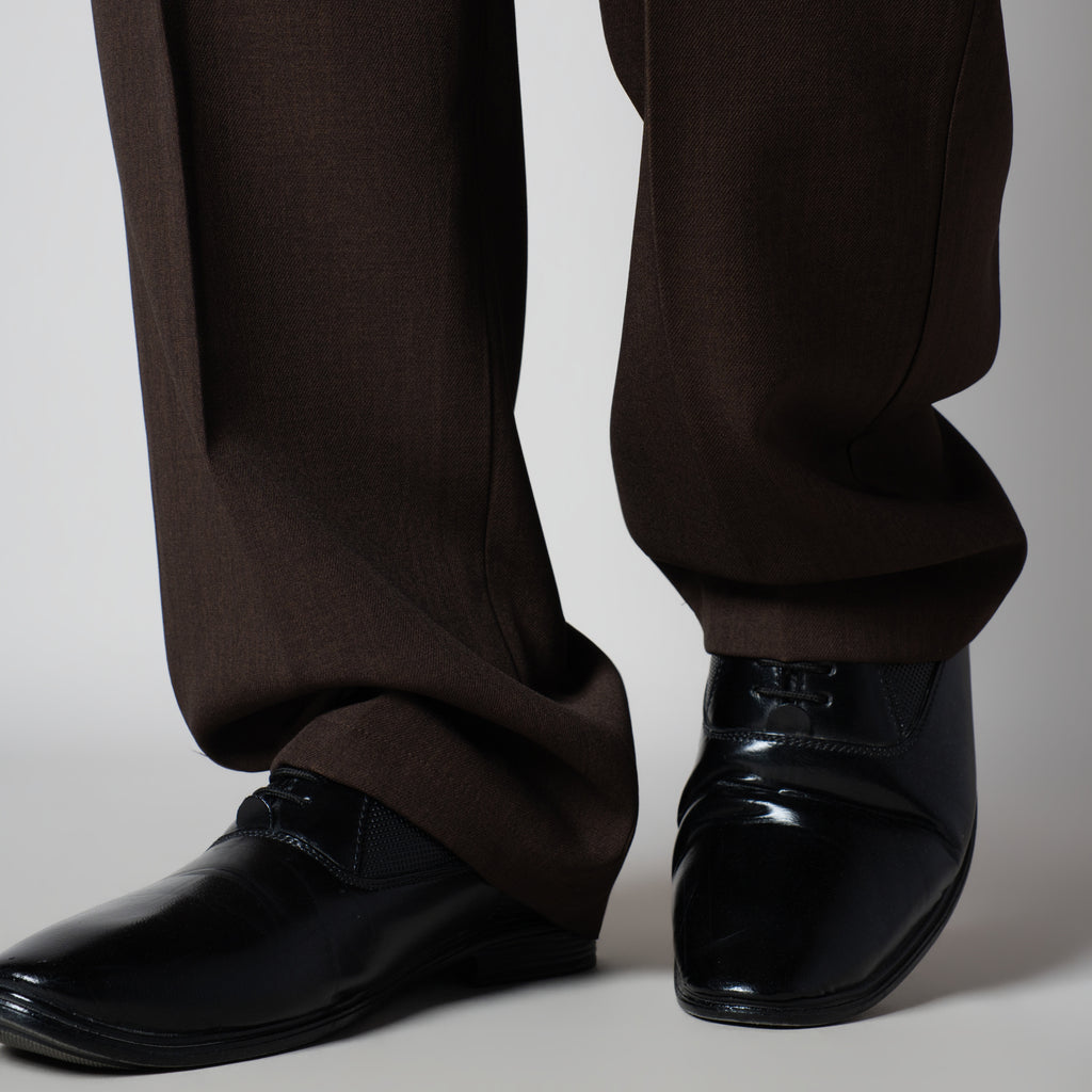 CHOCOLATE  D-RING ITALIAN STYLE TROUSER