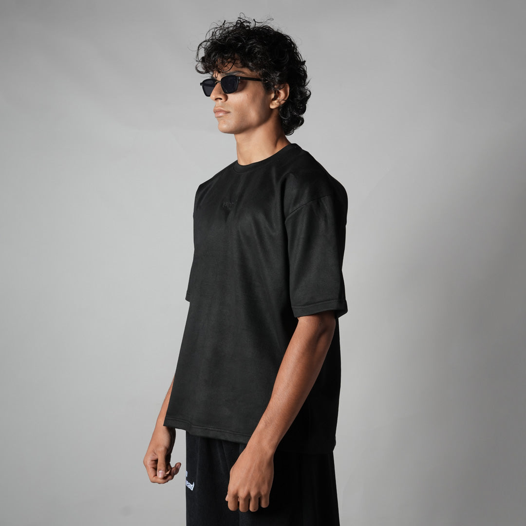 BLACK ULTRALIGHT SUEDE T-SHIRT