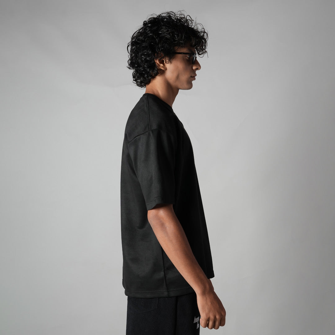 BLACK ULTRALIGHT SUEDE T-SHIRT