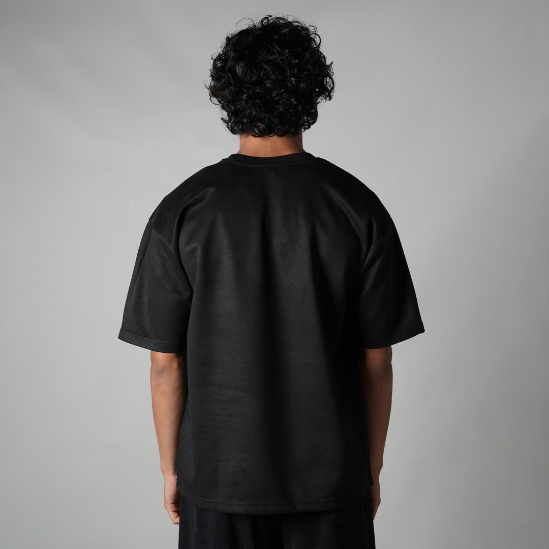 BLACK ULTRALIGHT SUEDE T-SHIRT