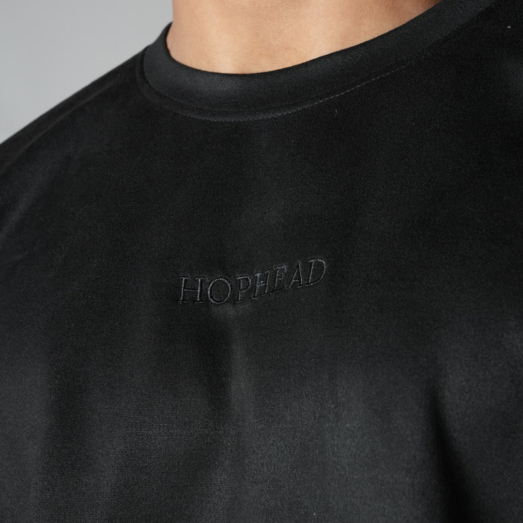 BLACK ULTRALIGHT SUEDE T-SHIRT