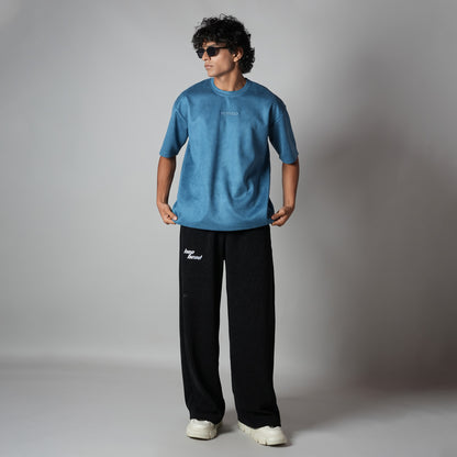 DEEP SKY BLUE ULTRALIGHT SUEDE T-SHIRT