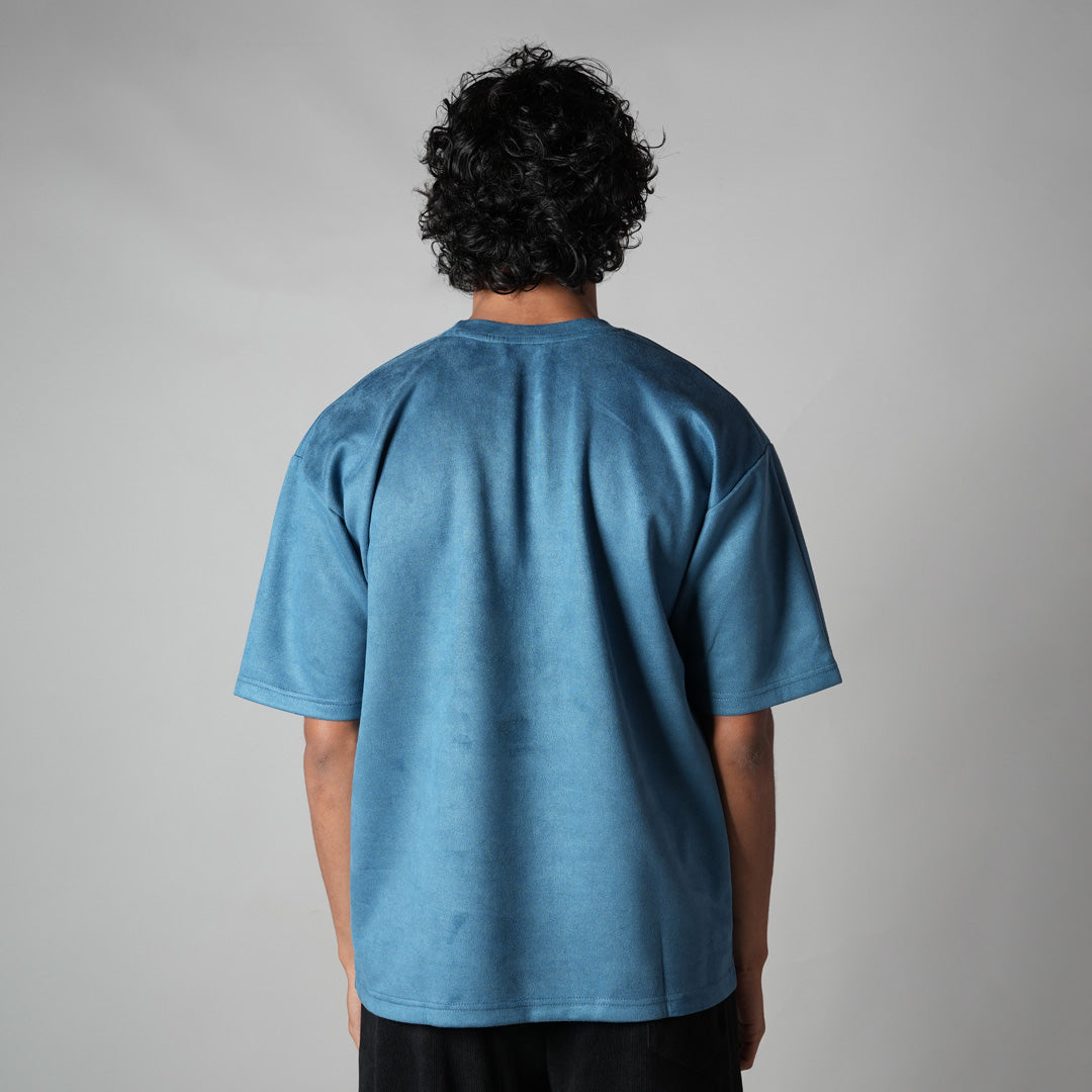 DEEP SKY BLUE ULTRALIGHT SUEDE T-SHIRT