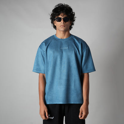DEEP SKY BLUE ULTRALIGHT SUEDE T-SHIRT