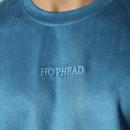 DEEP SKY BLUE ULTRALIGHT SUEDE T-SHIRT