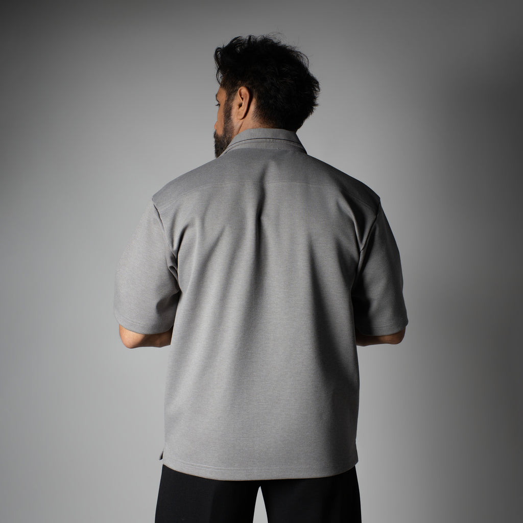 Charcoal Cuban Collar Shirt