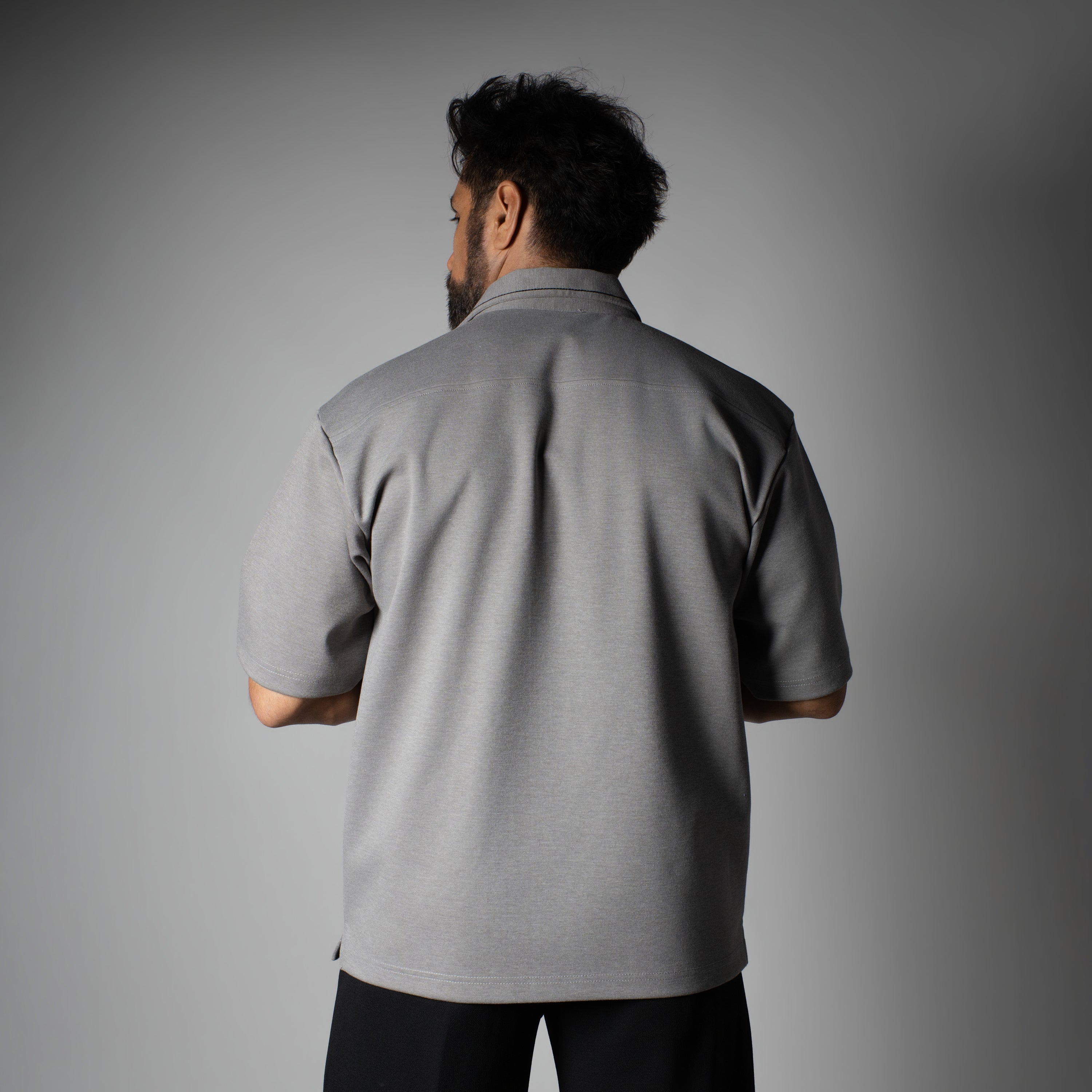Charcoal Cuban Collar Shirt