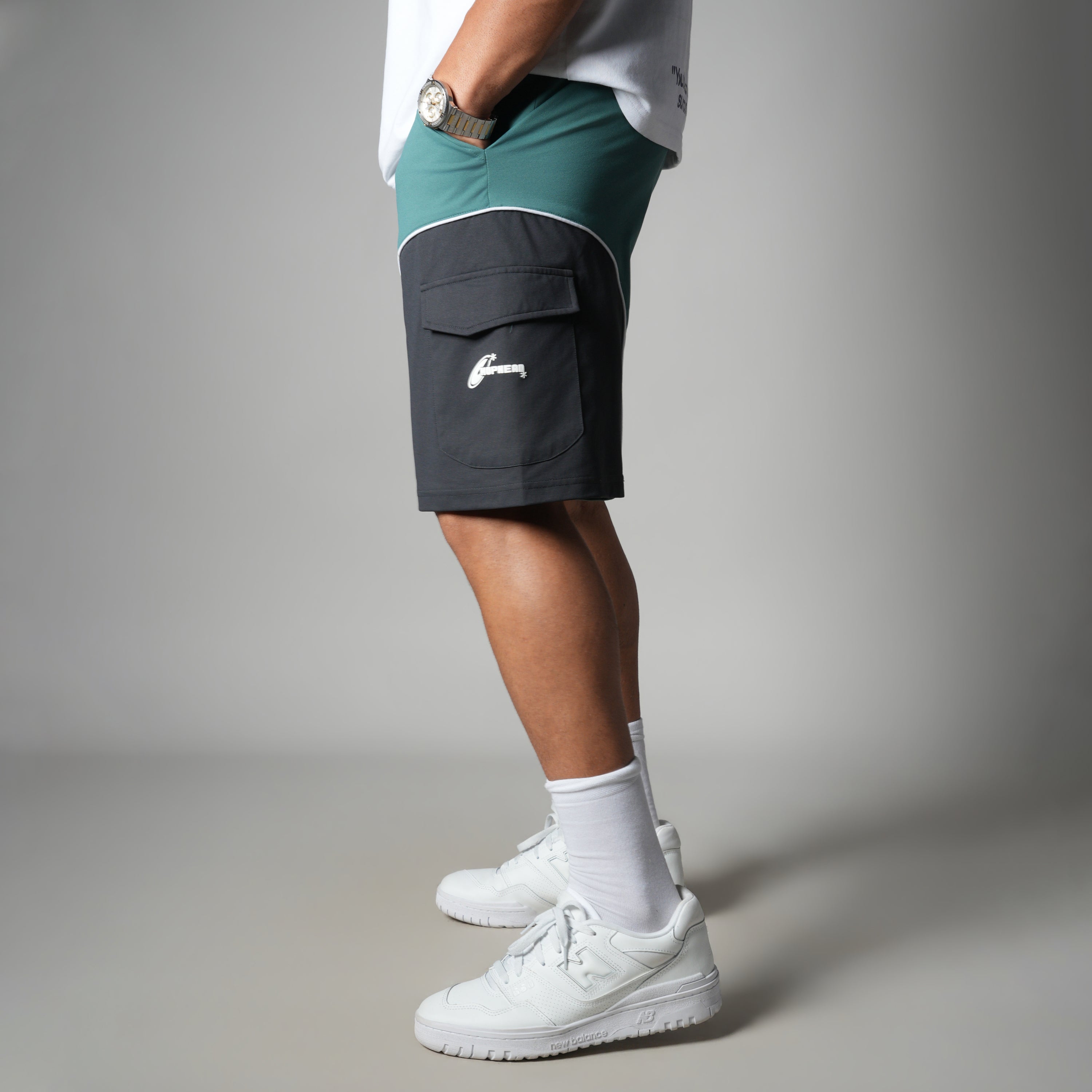 GREEN & CHARCOAL DUALTONE SHORTS